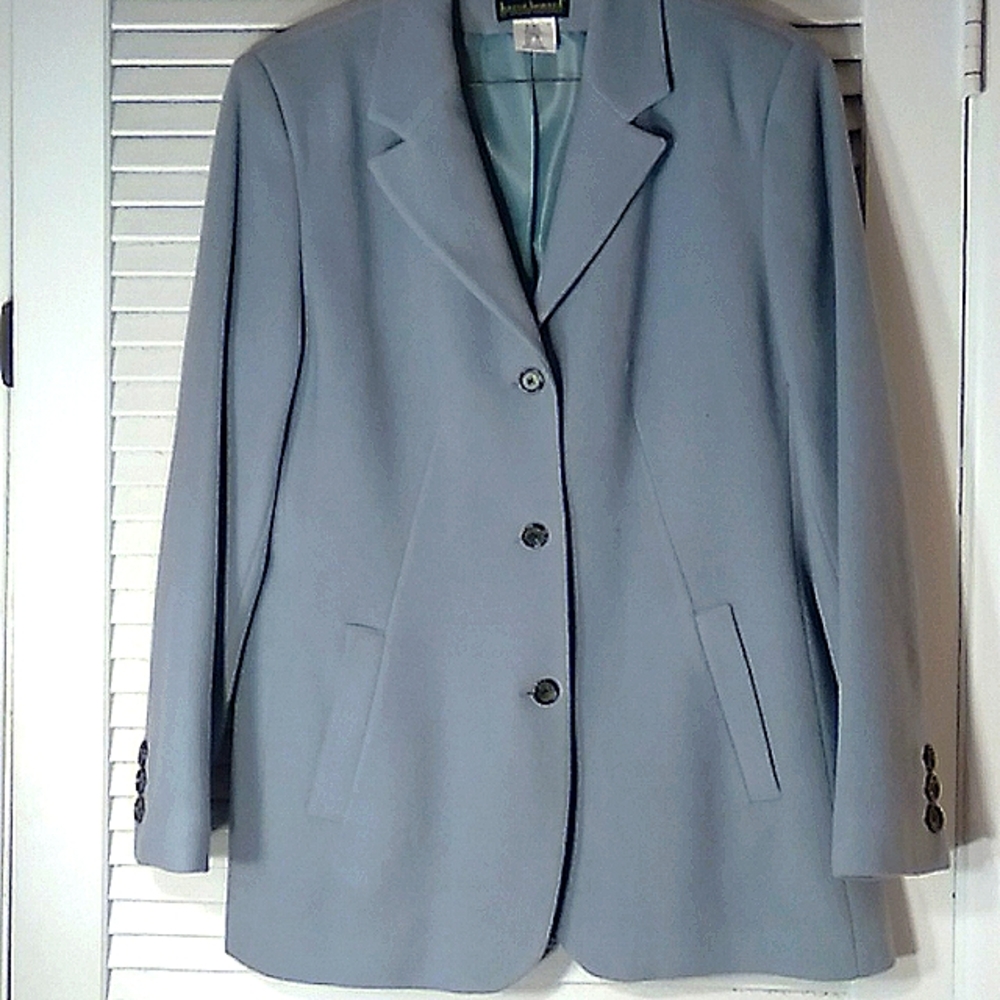 Harve Bernard light blue wool blend blazer